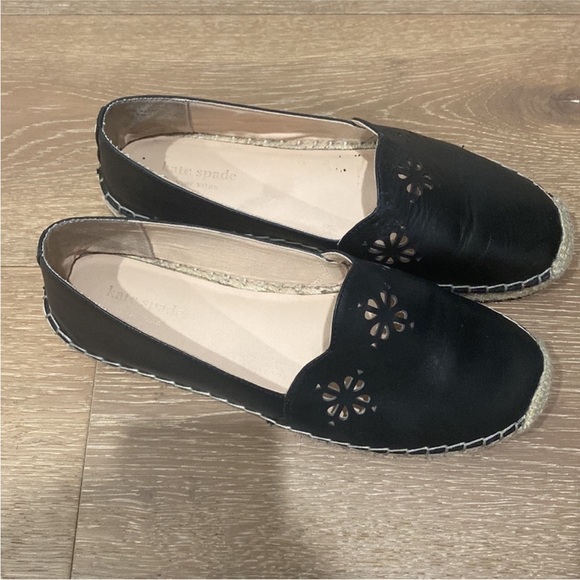 Kate Spade Black Espadrille Flats with Floral Cutouts - Picture 5 of 6